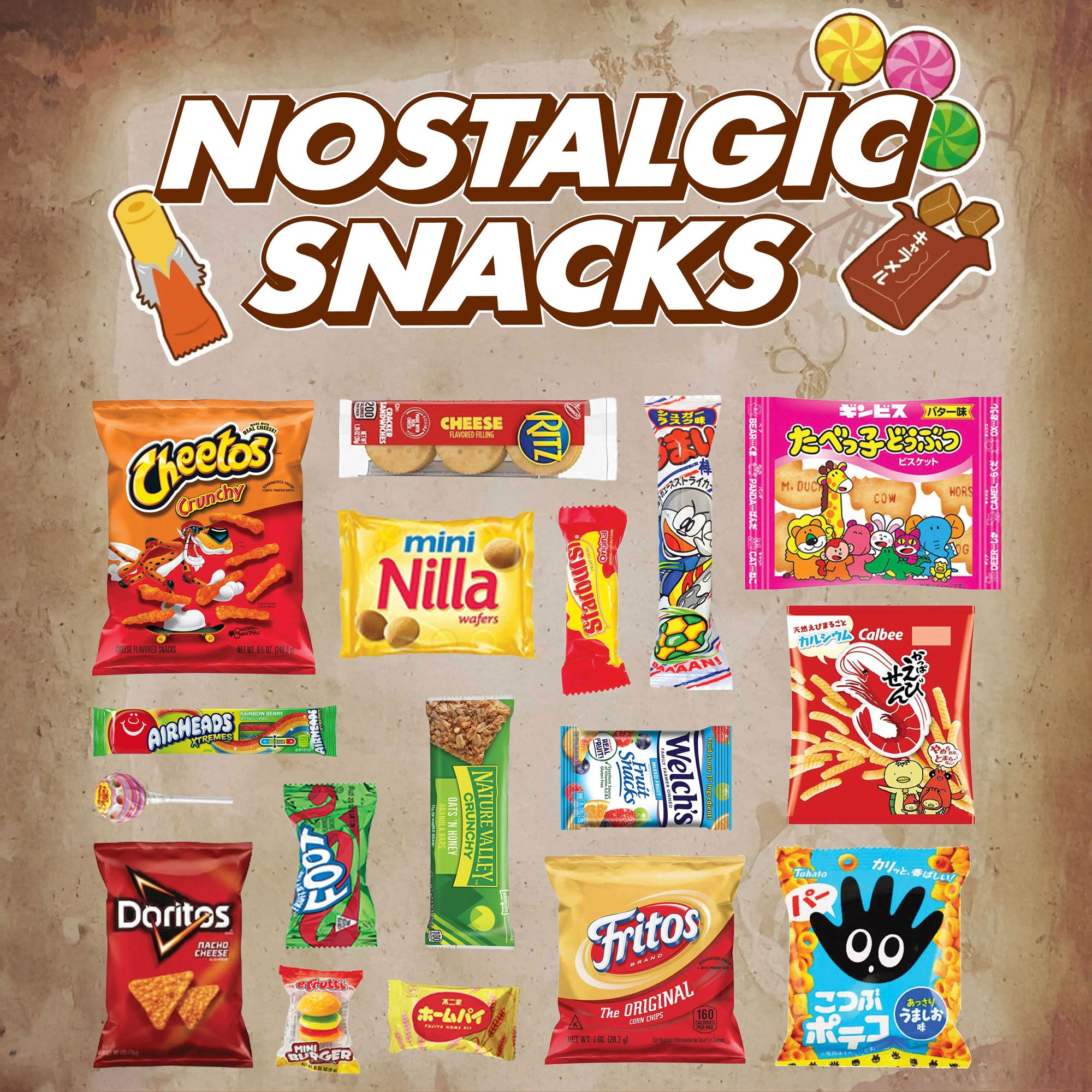 OKURIMONO 55 Count Snack Box – Assorted Japanese & American Snacks (Pirate Design)