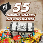 OKURIMONO 55 Count Snack Box – Assorted Japanese & American Snacks (Pirate Design)